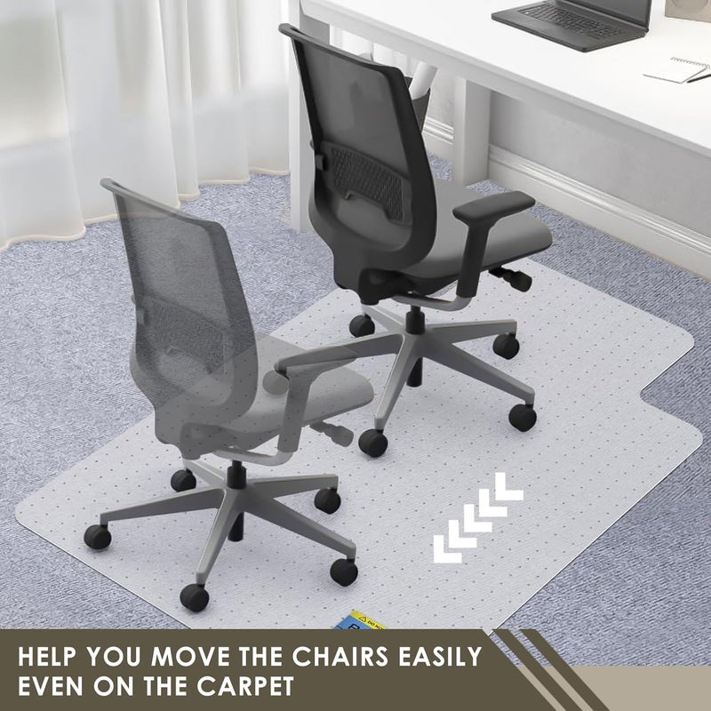 Azadx Heavy Duty Office Chair Mat for Carpet 36" x 48" with Lip Hard Material Chair Mat for Carpeted Floor Non-Slip Carpet Protector for Home Easy Glide Desk Floor Mat for Office Chair on Carpets - Image 4
